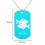 שרשרת דיסקיט מאלומיניום בעיצוב אישי עם השם שלך בעיצוב מזלות - דגים גודל הדיסקיט 2.9 × 5 ס"מ