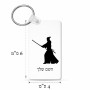 מחזיק מפתחות בצורת מלבן בעיצוב אישי עם השם שלך בעיצוב סמוראי גודל המחזיק 6 × 4 ס"מ