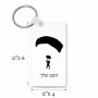 מחזיק מפתחות בצורת מלבן בעיצוב אישי עם השם שלך בעיצוב צניחה חופשית גודל המחזיק 6 × 4 ס"מ