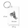 מחזיק מפתחות בצורת מלבן בעיצוב אישי עם השם שלך בעיצוב אופנוע שלג גודל המחזיק 6 × 4 ס"מ