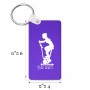 מחזיק מפתחות בצורת מלבן בעיצוב אישי עם השם שלך בעיצוב אימון ספינינג - אישה גודל המחזיק 6 × 4 ס"מ