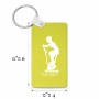 מחזיק מפתחות בצורת מלבן בעיצוב אישי עם השם שלך בעיצוב אימון ספינינג - אישה גודל המחזיק 6 × 4 ס"מ
