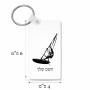 מחזיק מפתחות בצורת מלבן בעיצוב אישי עם השם שלך בעיצוב לגלוש - גלישה - שייט גודל המחזיק 6 × 4 ס"מ