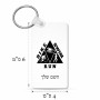 מחזיק מפתחות בצורת מלבן בעיצוב אישי עם השם שלך בעיצוב טריאתלון גודל המחזיק 6 × 4 ס"מ