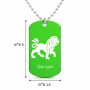 שרשרת דיסקיט מאלומיניום בעיצוב אישי עם השם שלך בעיצוב מזלות - אריה גודל הדיסקיט 2.9 × 5 ס"מ