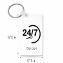 מחזיק מפתחות בצורת מלבן בעיצוב אישי עם השם שלך בעיצוב 24 ביולי גודל המחזיק 6 × 4 ס"מ
