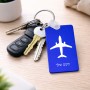 מחזיק מפתחות בצורת מלבן בעיצוב אישי עם השם שלך בעיצוב טייס - טייס גודל המחזיק 6 × 4 ס"מ