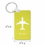 מחזיק מפתחות בצורת מלבן בעיצוב אישי עם השם שלך בעיצוב טייס - טייס גודל המחזיק 6 × 4 ס"מ