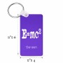 מחזיק מפתחות בצורת מלבן בעיצוב אישי עם השם שלך בעיצוב נוסחת אלברט איינשטיין גודל המחזיק 6 × 4 ס"מ