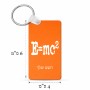 מחזיק מפתחות בצורת מלבן בעיצוב אישי עם השם שלך בעיצוב נוסחת אלברט איינשטיין גודל המחזיק 6 × 4 ס"מ