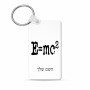 מחזיק מפתחות בצורת מלבן בעיצוב אישי עם השם שלך בעיצוב נוסחת אלברט איינשטיין גודל המחזיק 6 × 4 ס"מ