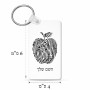 מחזיק מפתחות בצורת מלבן בעיצוב אישי עם השם שלך בעיצוב הדפס תפוח גודל המחזיק 6 × 4 ס"מ