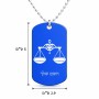 שרשרת דיסקיט מאלומיניום בעיצוב אישי עם השם שלך בעיצוב מזלות - מאזניים גודל הדיסקיט 2.9 × 5 ס"מ