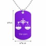 שרשרת דיסקיט מאלומיניום בעיצוב אישי עם השם שלך בעיצוב מזלות - מאזניים גודל הדיסקיט 2.9 × 5 ס"מ
