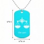 שרשרת דיסקיט מאלומיניום בעיצוב אישי עם השם שלך בעיצוב מזלות - מאזניים גודל הדיסקיט 2.9 × 5 ס"מ