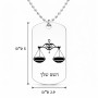 שרשרת דיסקיט מאלומיניום בעיצוב אישי עם השם שלך בעיצוב מזלות - מאזניים גודל הדיסקיט 2.9 × 5 ס"מ