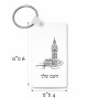 מחזיק מפתחות בצורת מלבן בעיצוב אישי עם השם שלך בעיצוב ביג בן גודל המחזיק 6 × 4 ס"מ