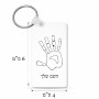 מחזיק מפתחות בצורת מלבן בעיצוב אישי עם השם שלך בעיצוב יד גודל המחזיק 6 × 4 ס"מ