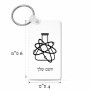 מחזיק מפתחות בצורת מלבן בעיצוב אישי עם השם שלך בעיצוב מעבדה גודל המחזיק 6 × 4 ס"מ