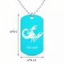 שרשרת דיסקיט מאלומיניום בעיצוב אישי עם השם שלך בעיצוב מזלות - עקרב גודל הדיסקיט 2.9 × 5 ס"מ