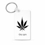מחזיק מפתחות בצורת מלבן בעיצוב אישי עם השם שלך בעיצוב עלה מריחואנה - גראס גודל המחזיק 6 × 4 ס"מ