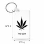 מחזיק מפתחות בצורת מלבן בעיצוב אישי עם השם שלך בעיצוב עלה מריחואנה - גראס גודל המחזיק 6 × 4 ס"מ