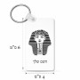 מחזיק מפתחות בצורת מלבן בעיצוב אישי עם השם שלך בעיצוב פרעה - תות ענח' אמון מצרי גודל המחזיק 6 × 4 ס"מ