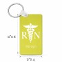מחזיק מפתחות בצורת מלבן בעיצוב אישי עם השם שלך בעיצוב אחות מוסמכת גודל המחזיק 6 × 4 ס"מ