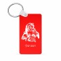 מחזיק מפתחות בצורת מלבן בעיצוב אישי עם השם שלך בעיצוב סנטה קלאוס גודל המחזיק 6 × 4 ס"מ