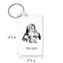 מחזיק מפתחות בצורת מלבן בעיצוב אישי עם השם שלך בעיצוב סנטה קלאוס גודל המחזיק 6 × 4 ס"מ