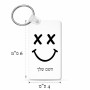 מחזיק מפתחות בצורת מלבן בעיצוב אישי עם השם שלך בעיצוב סמיילי גודל המחזיק 6 × 4 ס"מ