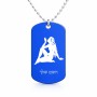 שרשרת דיסקיט מאלומיניום בעיצוב אישי עם השם שלך בעיצוב מזלות - בתולה גודל הדיסקיט 2.9 × 5 ס"מ
