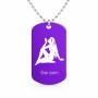 שרשרת דיסקיט מאלומיניום בעיצוב אישי עם השם שלך בעיצוב מזלות - בתולה גודל הדיסקיט 2.9 × 5 ס"מ