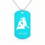שרשרת דיסקיט מאלומיניום בעיצוב אישי עם השם שלך בעיצוב מזלות - בתולה גודל הדיסקיט 2.9 × 5 ס"מ