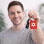 מחזיק מפתחות בצורת מלבן בעיצוב אישי עם השם שלך בעיצוב מגן דוד - מגן דוד - ישראל גודל המחזיק 6 × 4 ס"מ