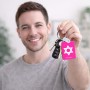 מחזיק מפתחות בצורת מלבן בעיצוב אישי עם השם שלך בעיצוב מגן דוד - מגן דוד - ישראל גודל המחזיק 6 × 4 ס"מ