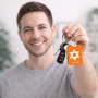מחזיק מפתחות בצורת מלבן בעיצוב אישי עם השם שלך בעיצוב מגן דוד - מגן דוד - ישראל גודל המחזיק 6 × 4 ס"מ