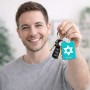 מחזיק מפתחות בצורת מלבן בעיצוב אישי עם השם שלך בעיצוב מגן דוד - מגן דוד - ישראל גודל המחזיק 6 × 4 ס"מ