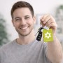 מחזיק מפתחות בצורת מלבן בעיצוב אישי עם השם שלך בעיצוב מגן דוד - מגן דוד - ישראל גודל המחזיק 6 × 4 ס"מ