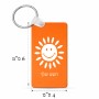 מחזיק מפתחות בצורת מלבן בעיצוב אישי עם השם שלך בעיצוב שמש גודל המחזיק 6 × 4 ס"מ