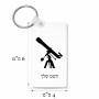 מחזיק מפתחות בצורת מלבן בעיצוב אישי עם השם שלך בעיצוב טלסקופ גודל המחזיק 6 × 4 ס"מ