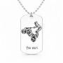 שרשרת דיסקיט מאלומיניום בעיצוב אישי עם השם שלך בעיצוב רוכב טרקטורונים גודל הדיסקיט 2.9 × 5 ס"מ