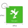 מחזיק מפתחות בצורת ריבוע בעיצוב אישי עם השם שלך בעיצוב צפרדע טרופית גודל המחזיק 5 × 5 ס"מ