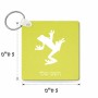 מחזיק מפתחות בצורת ריבוע בעיצוב אישי עם השם שלך בעיצוב צפרדע טרופית גודל המחזיק 5 × 5 ס"מ