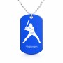 שרשרת דיסקיט מאלומיניום בעיצוב אישי עם השם שלך בעיצוב שחקן בייסבול גודל הדיסקיט 2.9 × 5 ס"מ