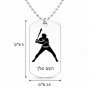 שרשרת דיסקיט מאלומיניום בעיצוב אישי עם השם שלך בעיצוב שחקן בייסבול גודל הדיסקיט 2.9 × 5 ס"מ