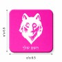 מגנט למקרר בעיצוב אישי עם השם שלך בעיצוב זאב גודל המגנט 6.5 × 6.5 ס"מ