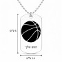 שרשרת דיסקיט מאלומיניום בעיצוב אישי עם השם שלך בעיצוב כדורסל גודל הדיסקיט 2.9 × 5 ס"מ