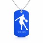 שרשרת דיסקיט מאלומיניום בעיצוב אישי עם השם שלך בעיצוב שחקן כדורסל גודל הדיסקיט 2.9 × 5 ס"מ
