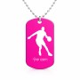 שרשרת דיסקיט מאלומיניום בעיצוב אישי עם השם שלך בעיצוב שחקן כדורסל גודל הדיסקיט 2.9 × 5 ס"מ